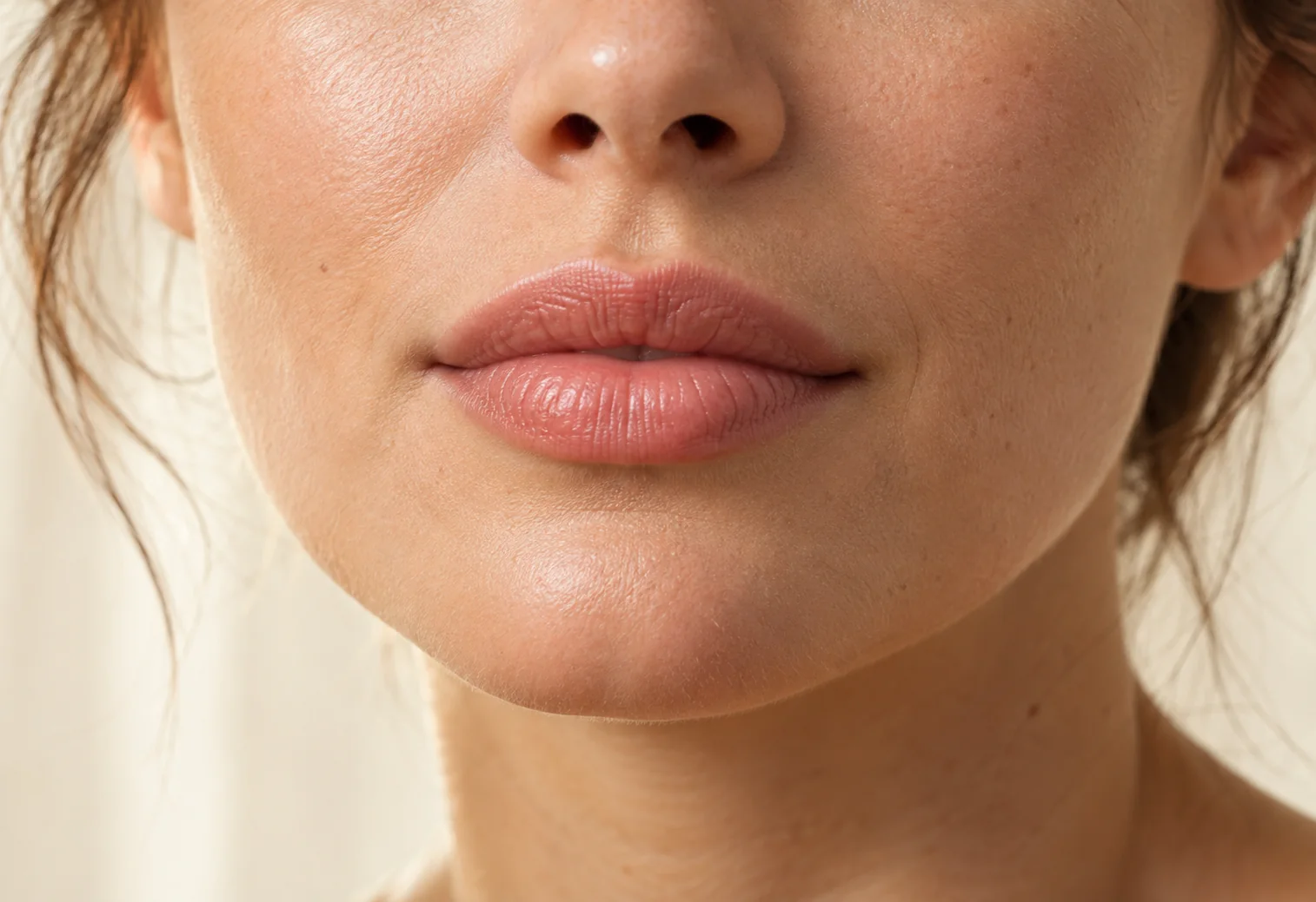 Primer plano ilustrativo de labios de aspecto natural